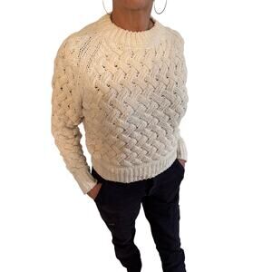 Super Stylish Cream Cable Knit Sweater